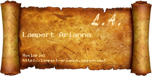 Lampert Arianna névjegykártya